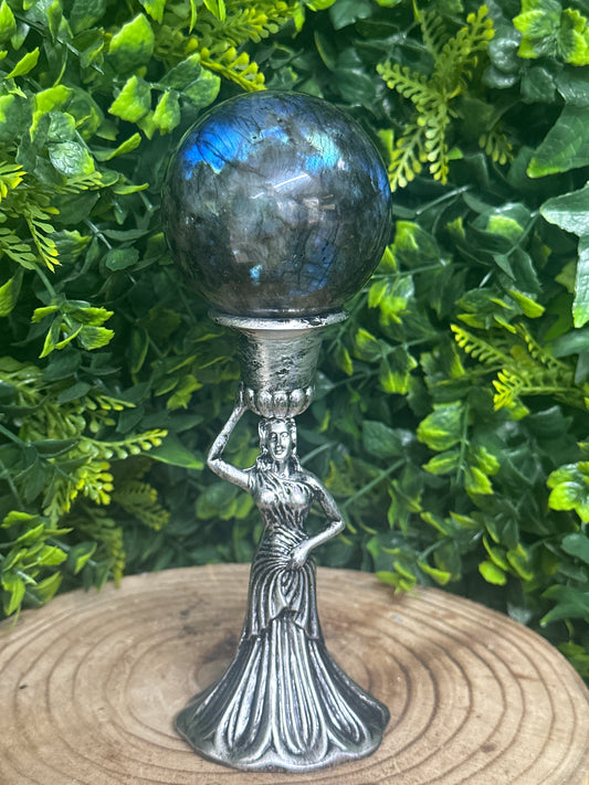 Labradorite Sphere and Stand